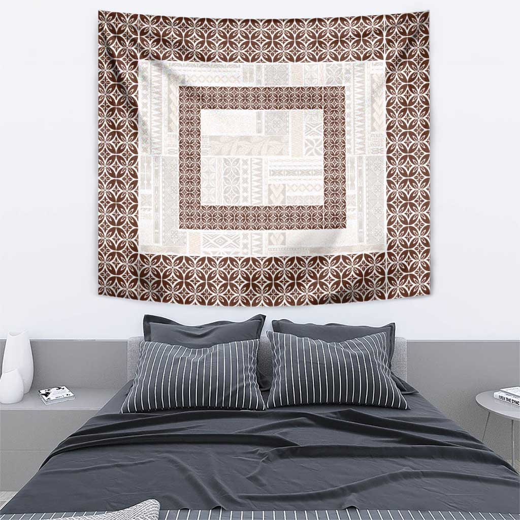 Samoa Siapo Brown Trimmed Tapestry Samoa White Sunday - Polynesian Pride