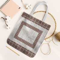 Samoa Siapo Brown Trimmed Tote Bag Samoa White Sunday - Polynesian Pride