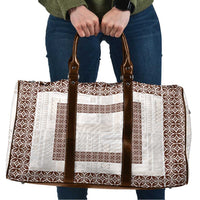 Samoa Siapo Brown Trimmed Travel Bag Samoa White Sunday - Polynesian Pride