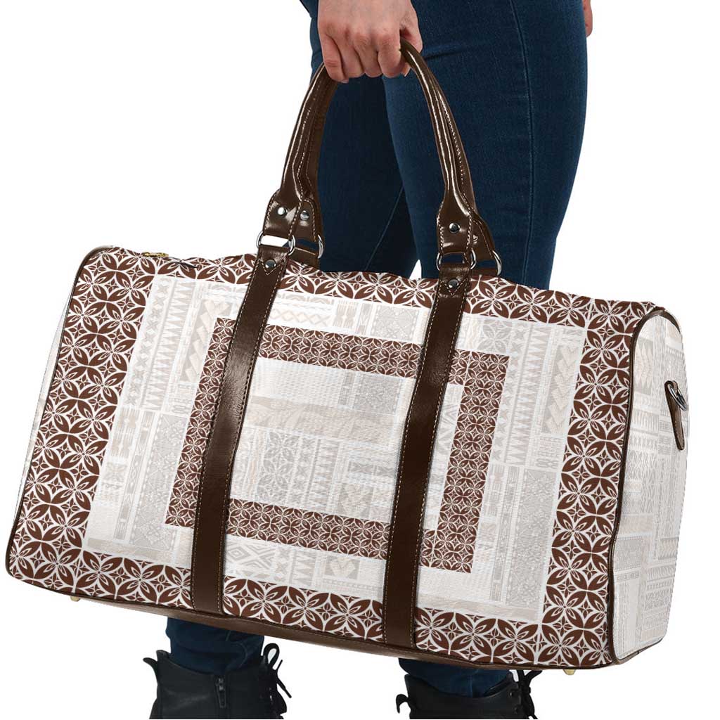 Samoa Siapo Brown Trimmed Travel Bag Samoa White Sunday - Polynesian Pride