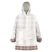 Samoa Siapo Brown Trimmed Wearable Blanket Hoodie Samoa White Sunday LT01 One Size Brown - Polynesian Pride