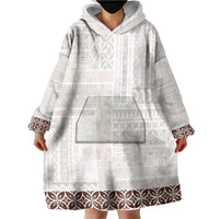 Samoa Siapo Brown Trimmed Wearable Blanket Hoodie Samoa White Sunday LT01 - Polynesian Pride