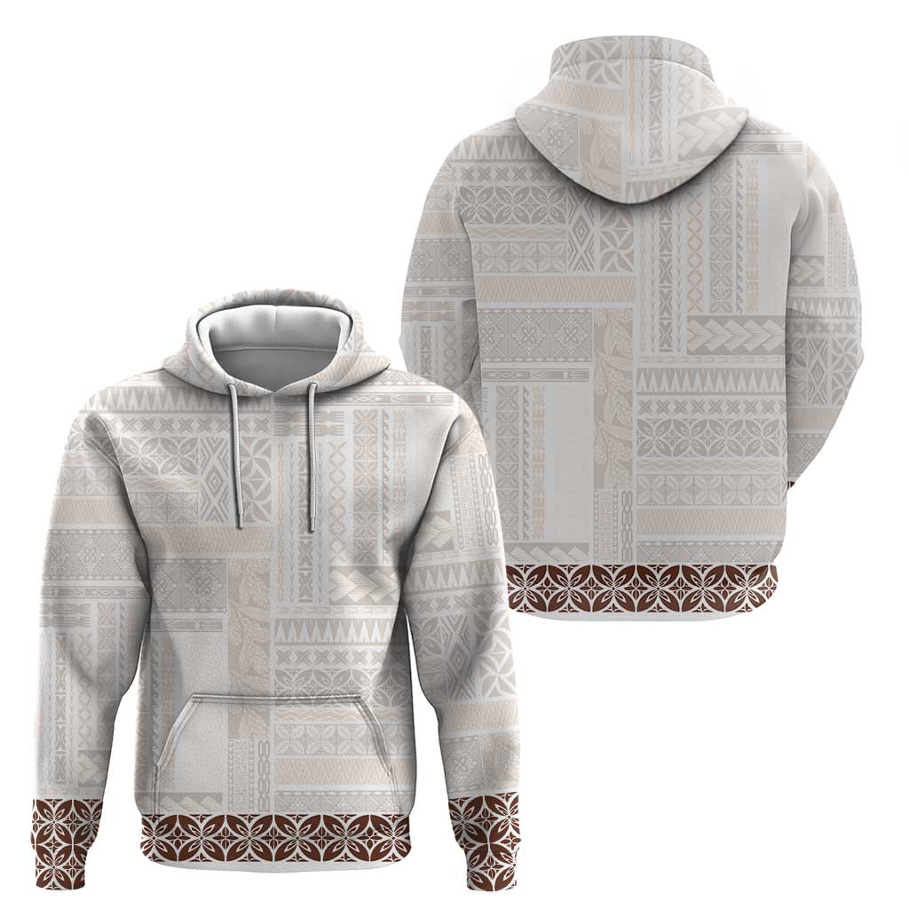 Samoa Siapo Brown Trimmed Zip Hoodie Samoa White Sunday - Polynesian Pride