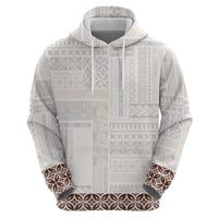 Samoa Siapo Brown Trimmed Zip Hoodie Samoa White Sunday - Polynesian Pride