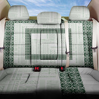 Samoa Siapo Green Trimmed Back Car Seat Cover Samoa White Sunday - Polynesian Pride