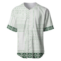 Samoa Siapo Green Trimmed Baseball Jersey Samoa White Sunday - Polynesian Pride