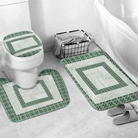 Samoa Siapo Green Trimmed Bathroom Set Samoa White Sunday - Polynesian Pride