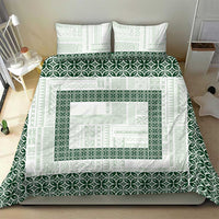Samoa Siapo Green Trimmed Bedding Set Samoa White Sunday - Polynesian Pride
