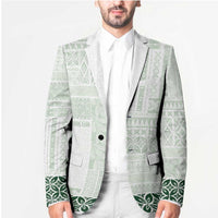 Samoa Siapo Green Trimmed Blazer Samoa White Sunday - Polynesian Pride