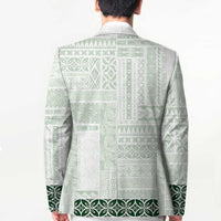 Samoa Siapo Green Trimmed Blazer Samoa White Sunday - Polynesian Pride