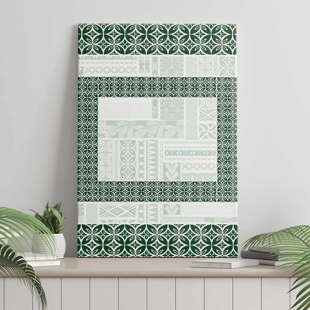 Samoa Siapo Green Trimmed Canvas Wall Art Samoa White Sunday - Polynesian Pride