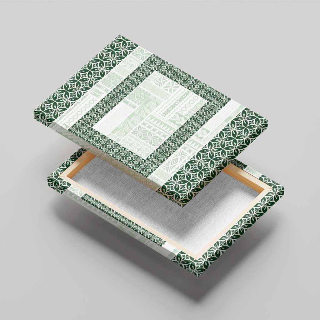 Samoa Siapo Green Trimmed Canvas Wall Art Samoa White Sunday - Polynesian Pride