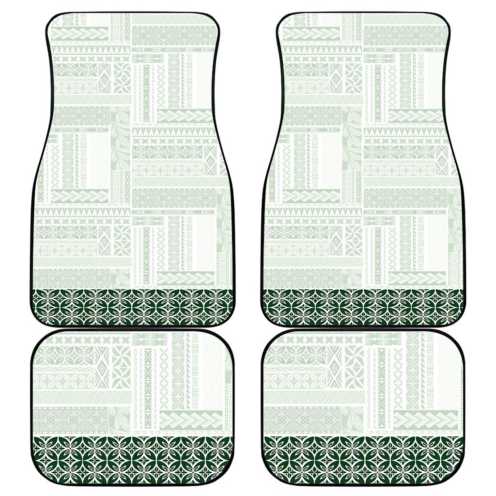 Samoa Siapo Green Trimmed Car Mats Samoa White Sunday LT01 - Polynesian Pride