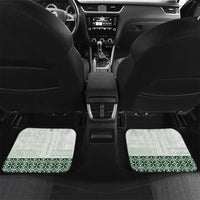 Samoa Siapo Green Trimmed Car Mats Samoa White Sunday LT01 Set 2pcs - Back Green - Polynesian Pride