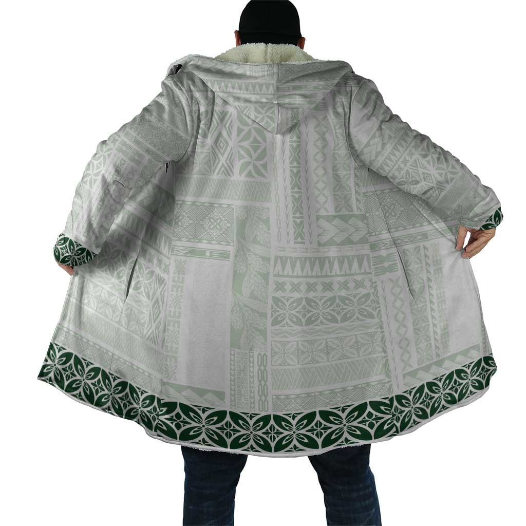 Samoa Siapo Green Trimmed Cloak Samoa White Sunday - Polynesian Pride