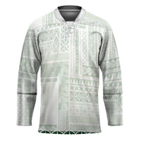 Samoa Siapo Green Trimmed Hockey Jersey Samoa White Sunday - Polynesian Pride