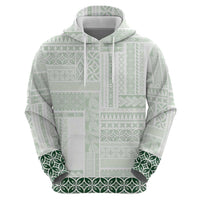 Samoa Siapo Green Trimmed Hoodie Samoa White Sunday - Polynesian Pride