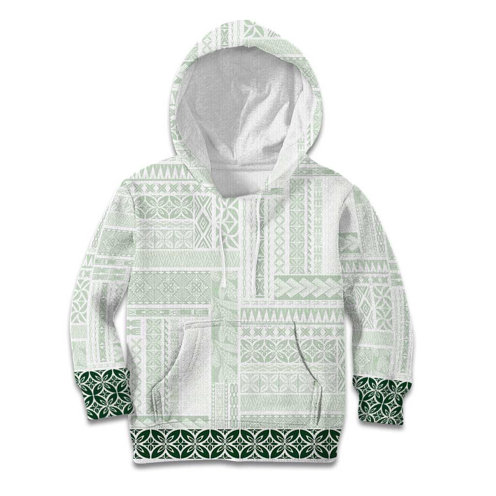 Samoa Siapo Green Trimmed Kid Hoodie Samoa White Sunday - Polynesian Pride