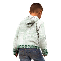 Samoa Siapo Green Trimmed Kid Hoodie Samoa White Sunday - Polynesian Pride