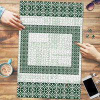 Samoa Siapo Green Trimmed Puzzle Samoa White Sunday - Polynesian Pride