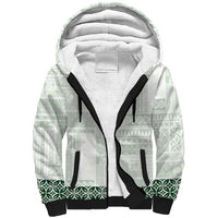 Samoa Siapo Green Trimmed Sherpa Hoodie Samoa White Sunday LT01 Unisex Green - Polynesian Pride