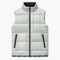 Samoa Siapo Green Trimmed Sleeveless Puffer Jacket Samoa White Sunday LT01 Unisex Green - Polynesian Pride