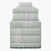 Samoa Siapo Green Trimmed Sleeveless Puffer Jacket Samoa White Sunday LT01 - Polynesian Pride