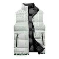 Samoa Siapo Green Trimmed Sleeveless Puffer Jacket Samoa White Sunday LT01 - Polynesian Pride