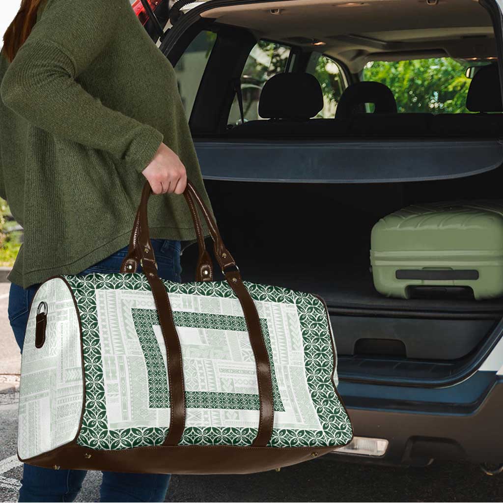 Samoa Siapo Green Trimmed Travel Bag Samoa White Sunday - Polynesian Pride