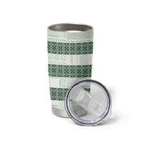 Samoa Siapo Green Trimmed Tumbler Cup Samoa White Sunday - Polynesian Pride