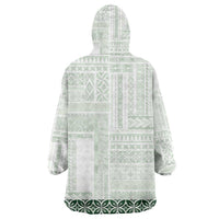 Samoa Siapo Green Trimmed Wearable Blanket Hoodie Samoa White Sunday LT01 - Polynesian Pride
