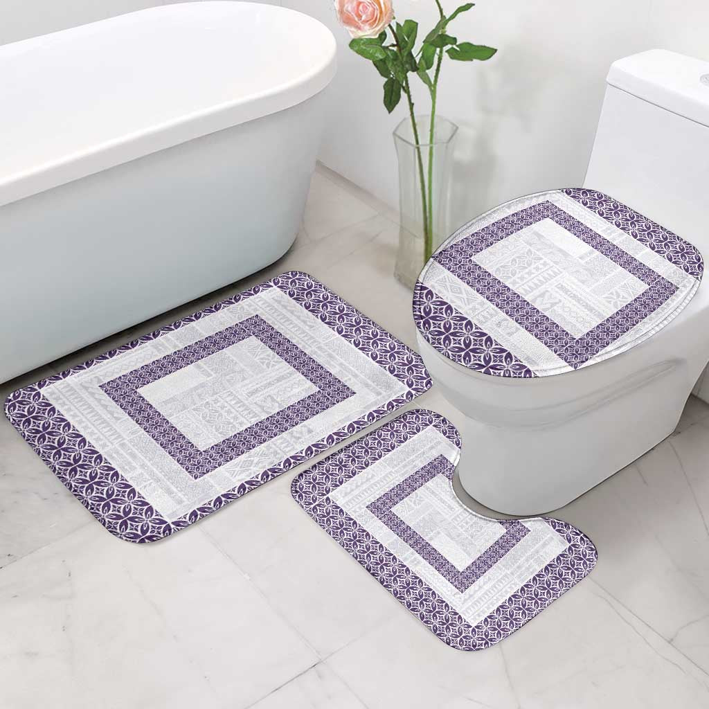 Samoa Siapo Purple Trimmed Bathroom Set Samoa White Sunday - Polynesian Pride