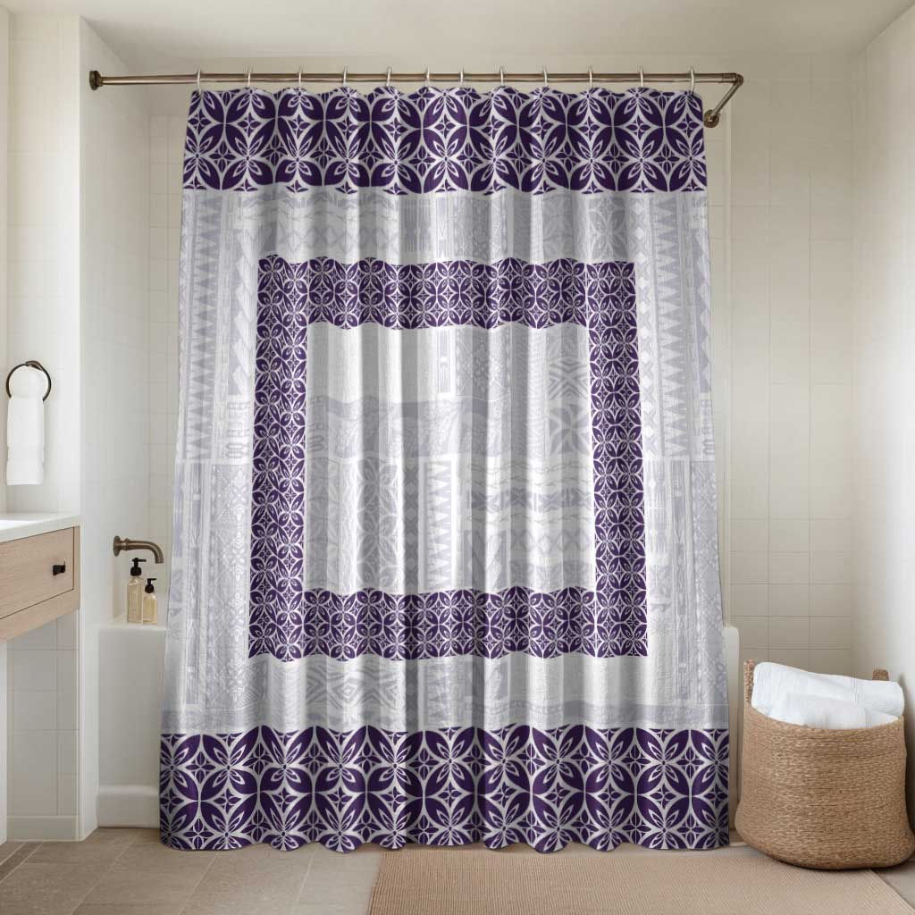 Samoa Siapo Purple Trimmed Bathroom Set Samoa White Sunday - Polynesian Pride