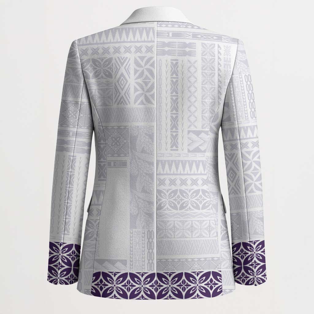 Samoa Siapo Purple Trimmed Blazer Samoa White Sunday - Polynesian Pride