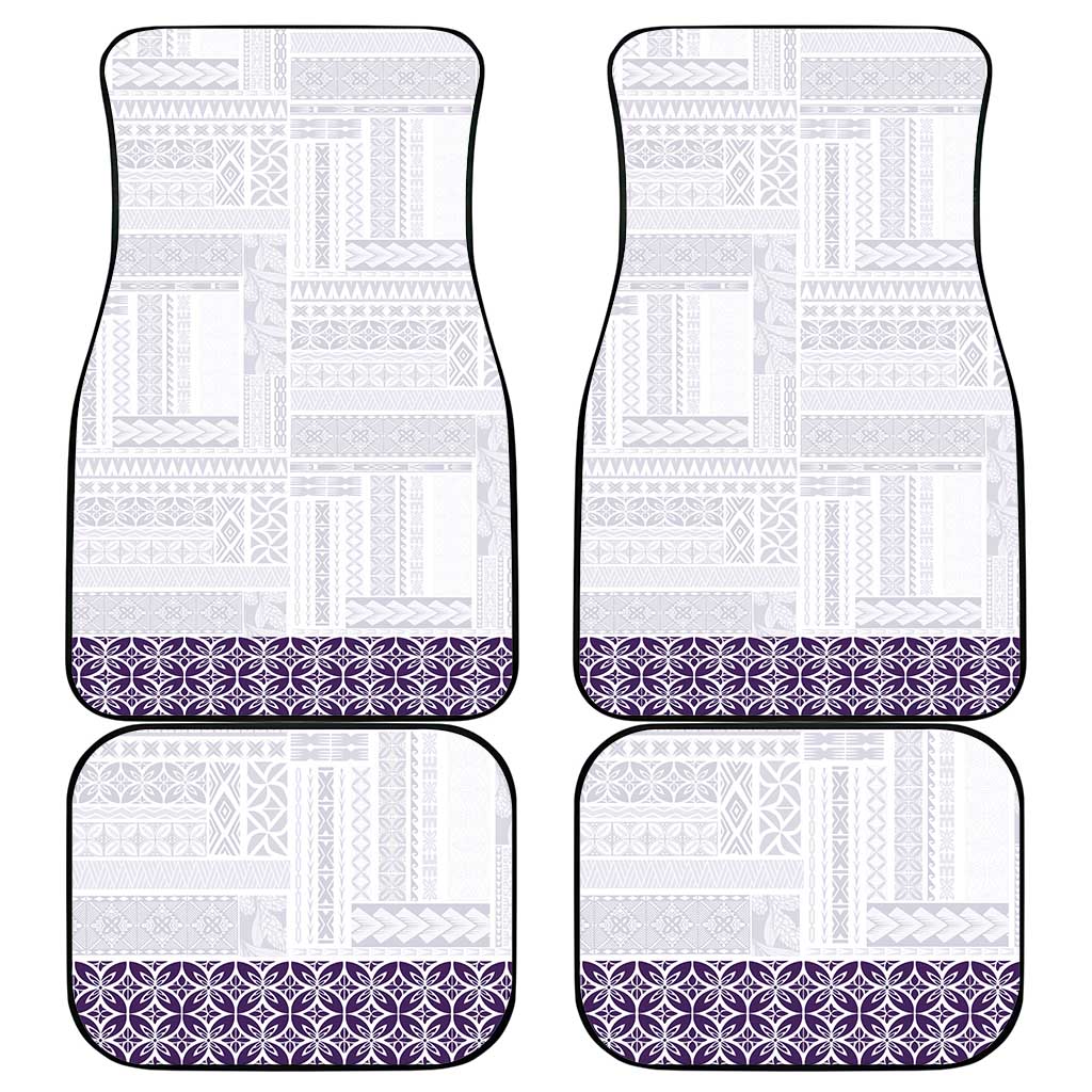 Samoa Siapo Purple Trimmed Car Mats Samoa White Sunday LT01 - Polynesian Pride
