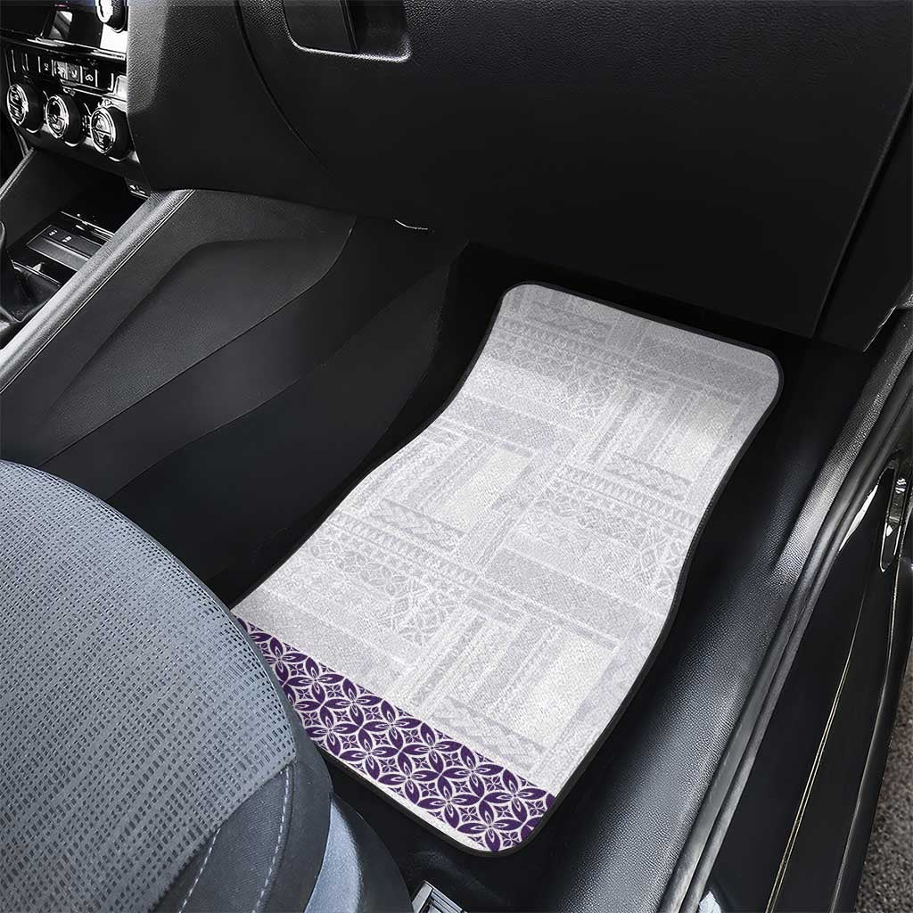 Samoa Siapo Purple Trimmed Car Mats Samoa White Sunday LT01 - Polynesian Pride
