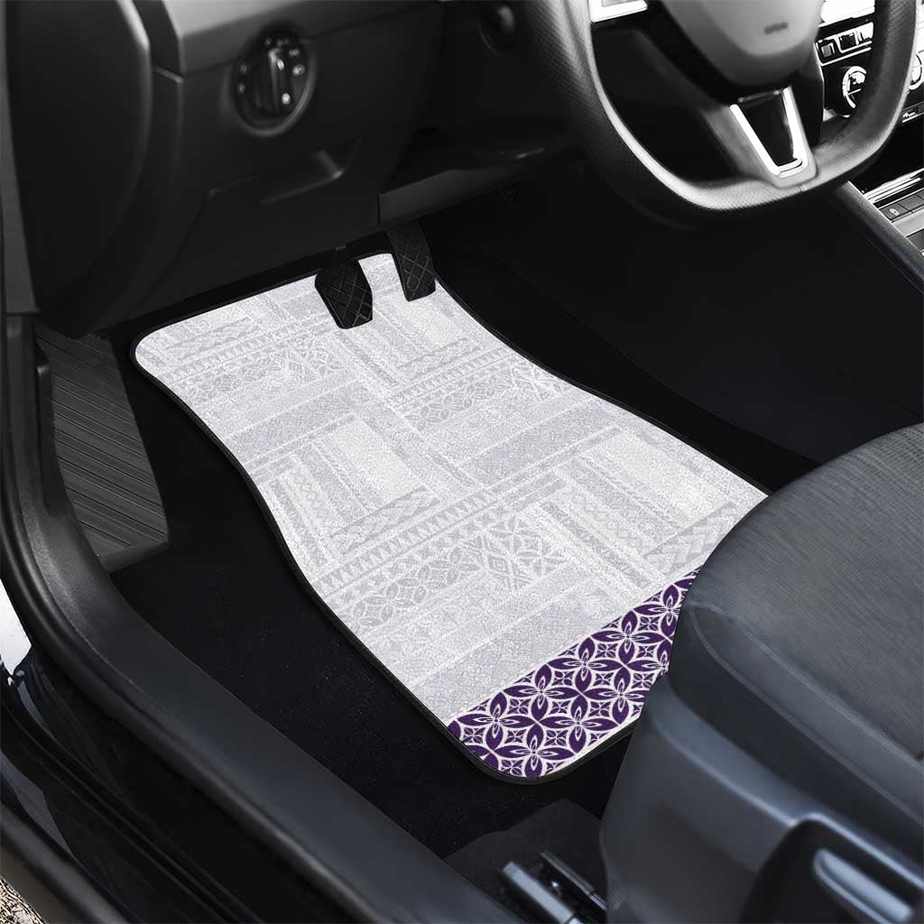Samoa Siapo Purple Trimmed Car Mats Samoa White Sunday LT01 - Polynesian Pride