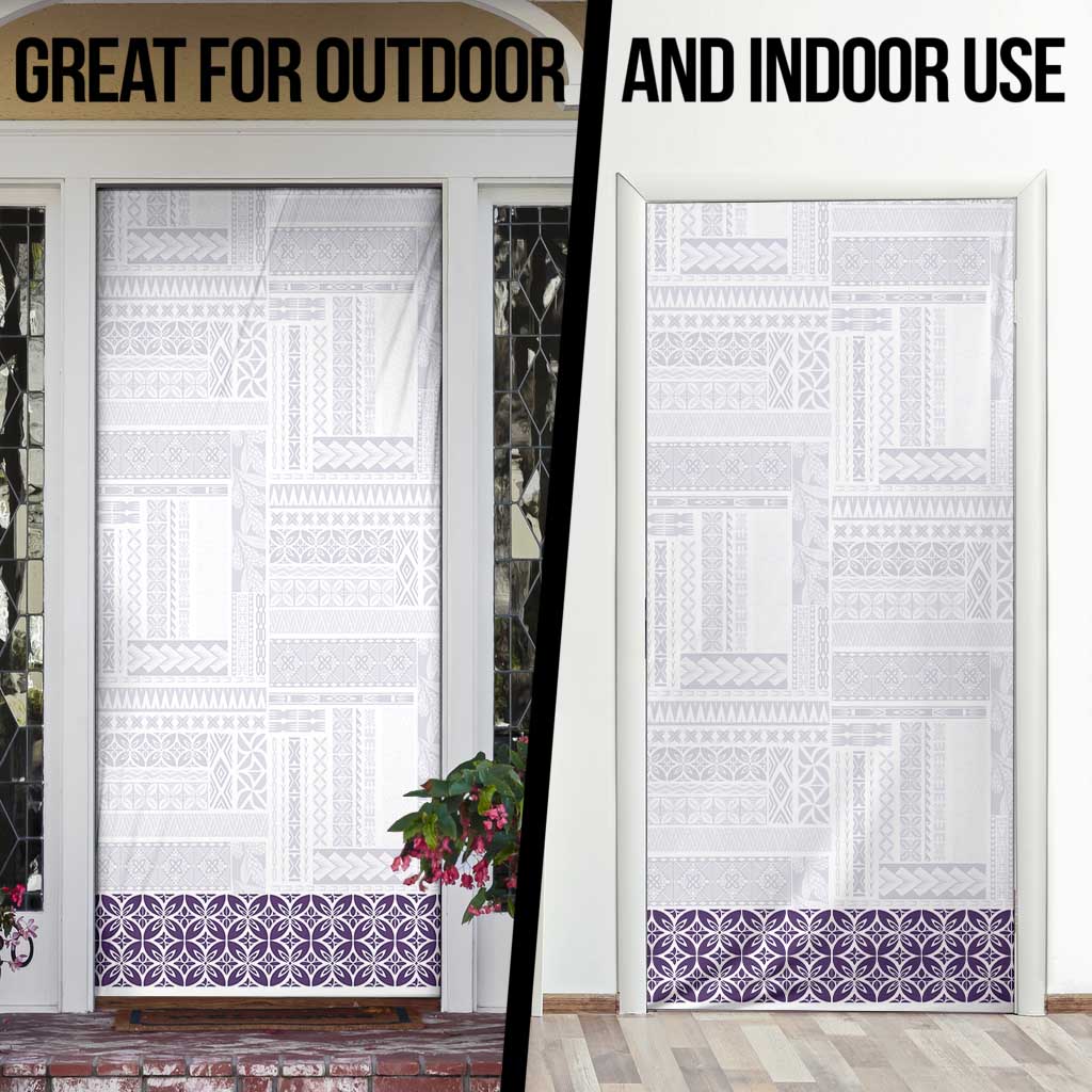 Samoa Siapo Purple Trimmed Door Cover Samoa White Sunday LT01 - Polynesian Pride