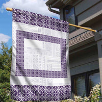 Samoa Siapo Purple Trimmed Garden Flag Samoa White Sunday - Polynesian Pride