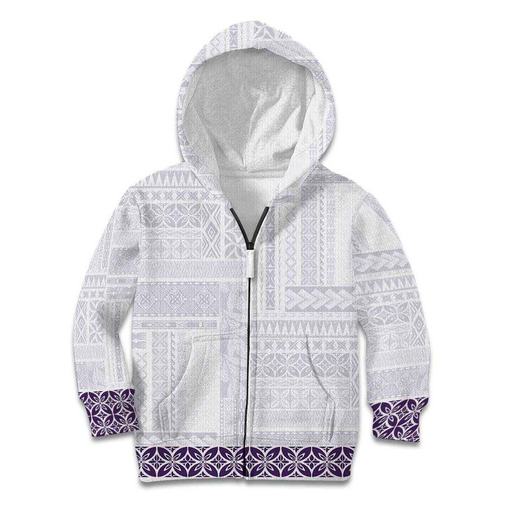 Samoa Siapo Purple Trimmed Kid Hoodie Samoa White Sunday - Polynesian Pride