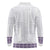 Samoa Siapo Purple Trimmed Long Sleeve Polo Shirt Samoa White Sunday - Polynesian Pride