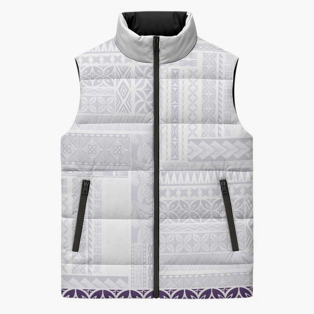 Samoa Siapo Purple Trimmed Sleeveless Puffer Jacket Samoa White Sunday LT01 Unisex Purple - Polynesian Pride