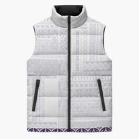 Samoa Siapo Purple Trimmed Sleeveless Puffer Jacket Samoa White Sunday LT01 Unisex Purple - Polynesian Pride