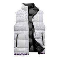 Samoa Siapo Purple Trimmed Sleeveless Puffer Jacket Samoa White Sunday LT01 - Polynesian Pride