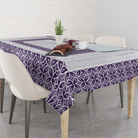 Samoa Siapo Purple Trimmed Tablecloth Samoa White Sunday - Polynesian Pride
