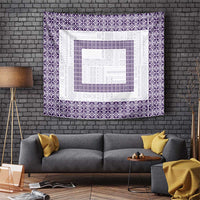 Samoa Siapo Purple Trimmed Tapestry Samoa White Sunday - Polynesian Pride