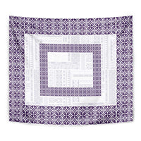 Samoa Siapo Purple Trimmed Tapestry Samoa White Sunday - Polynesian Pride