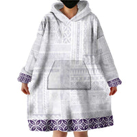 Samoa Siapo Purple Trimmed Wearable Blanket Hoodie Samoa White Sunday LT01 - Polynesian Pride