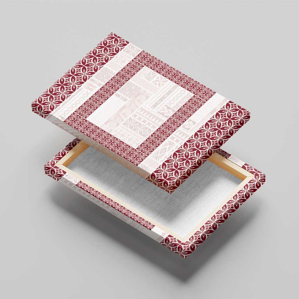 Samoa Siapo Red Trimmed Canvas Wall Art Samoa White Sunday - Polynesian Pride