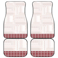 Samoa Siapo Red Trimmed Car Mats Samoa White Sunday LT01 - Polynesian Pride